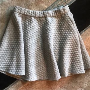 Grey quilted skater skirt